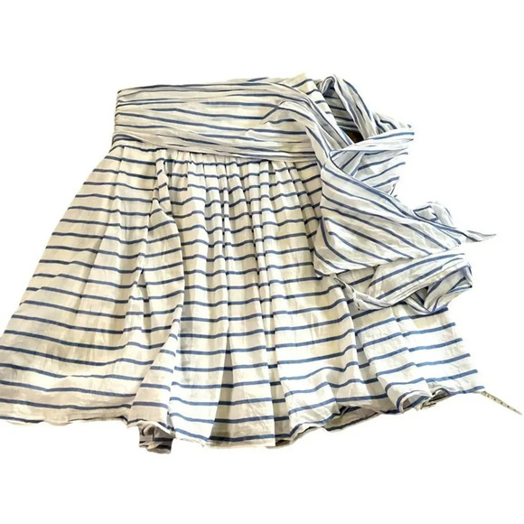 Zara Striped Cotton/silk blend skirt wrap waist small with flaw - Picture 1 of 8